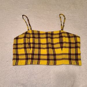 Wild Fable Yellow Plaid Crop Top